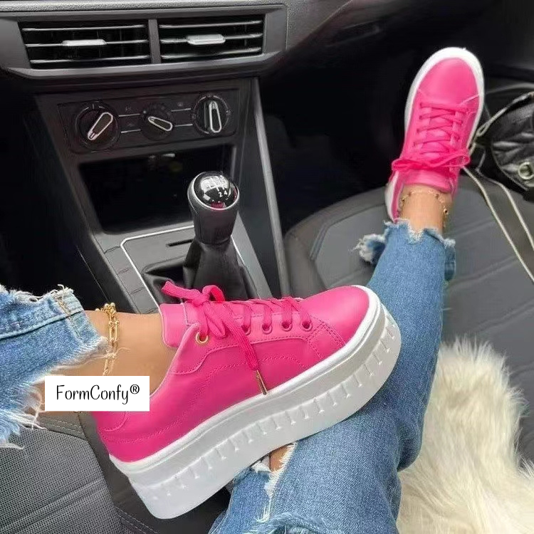 FormConfy - Damen Plateau Turnschuhe